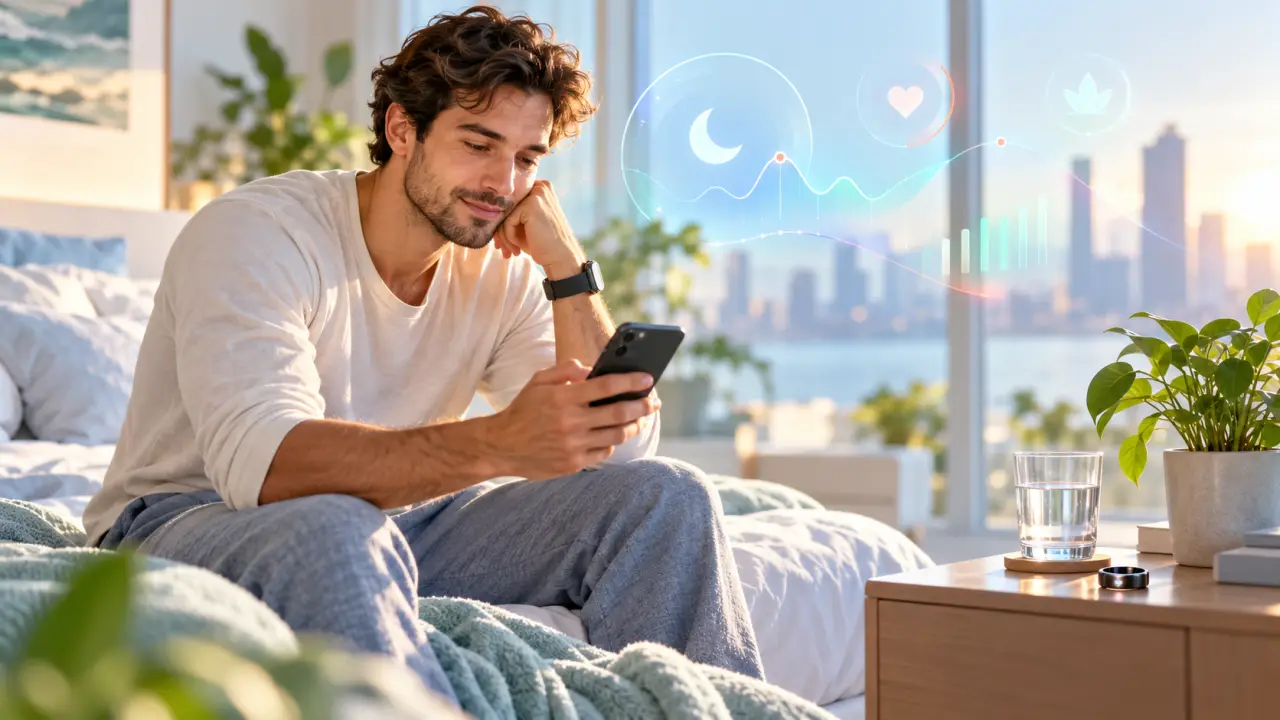 Personne active consultant les données de son sommeil sur une montre connectée