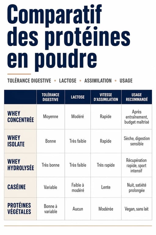 Mauvaise digestion des protéines : comparatif des protéines selon la tolérance digestive