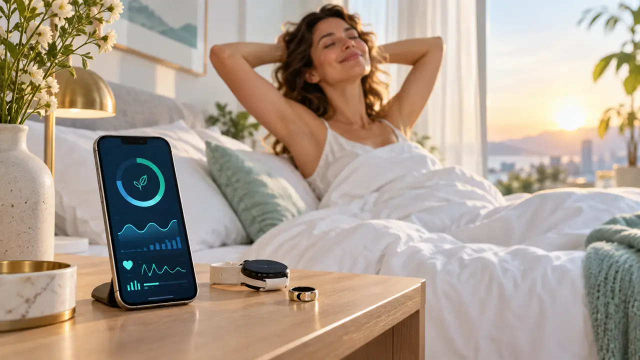 Personne active consultant ses données de sommeil sur une montre connectée avec l'application Vitalek