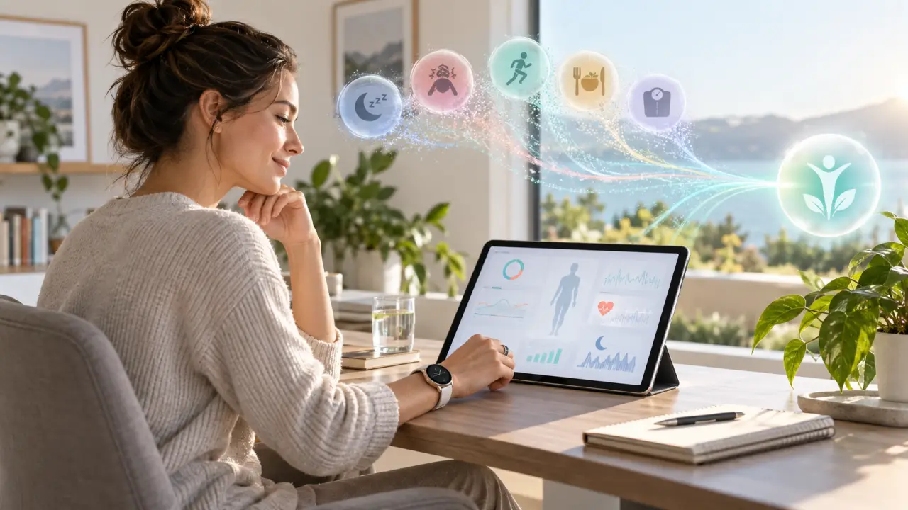 Personne active consultant son score de vitalité sur une montre connectée