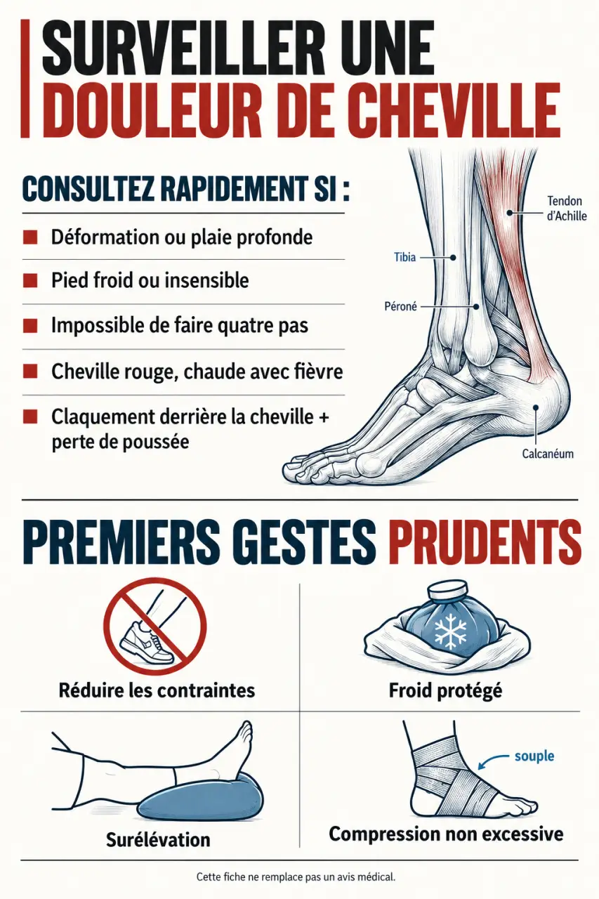 Signes d’alerte et premiers gestes face à une douleur cheville