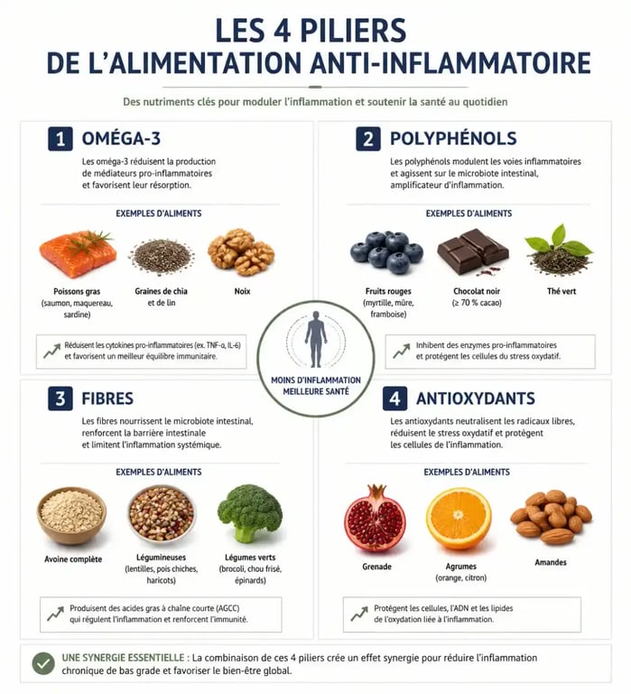 Les 4 piliers nutritionnels pour réduire l'inflammation chronique