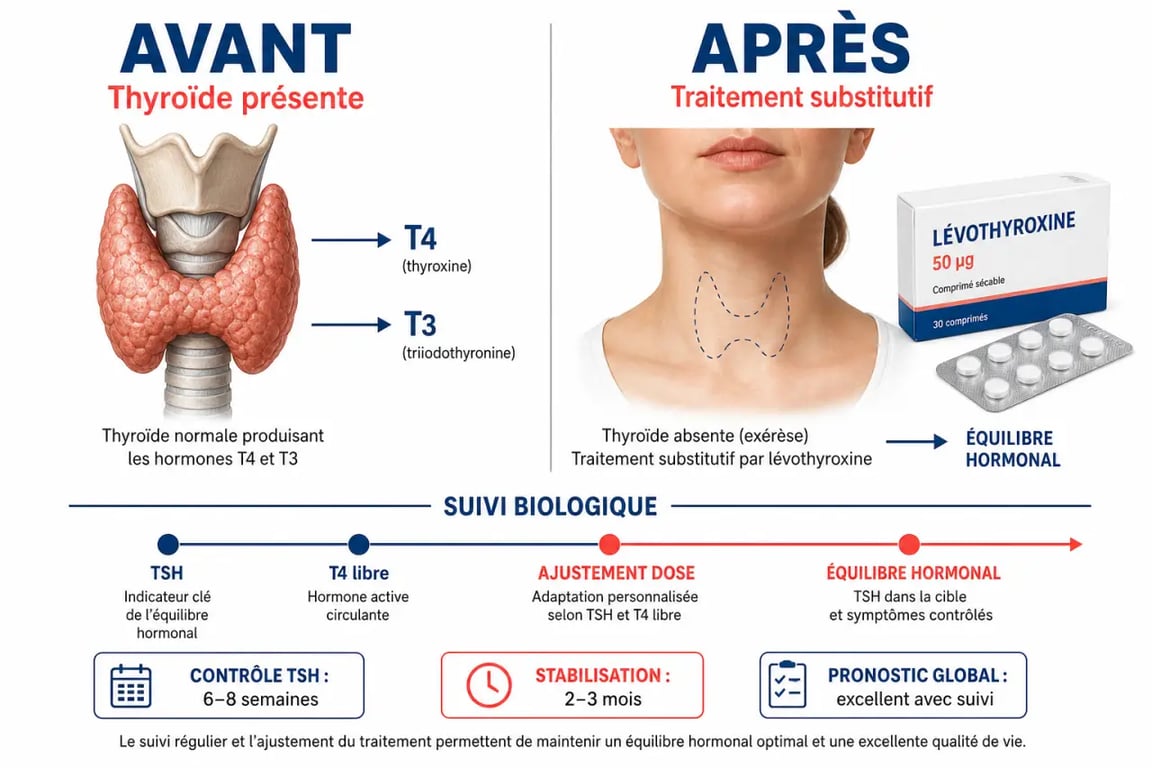 Vivre sans thyroide esperance de vie : schéma du traitement hormonal et du suivi après thyroïdectomie