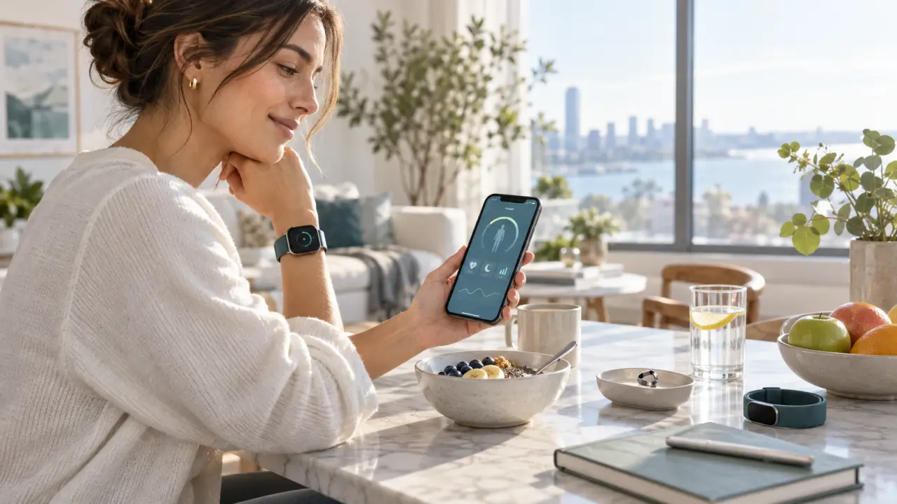 Personne active consultant ses données de santé sur une montre connectée
