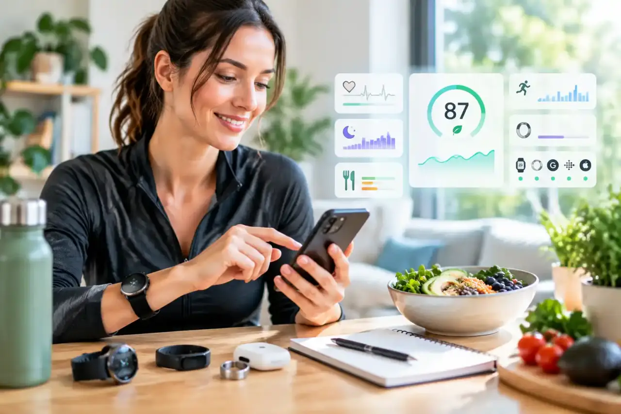Personne active consultant son score de vitalité sur une montre connectée